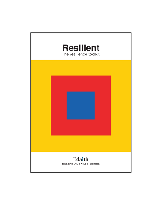 Cover of 'Resilient' toolkit with geometric design on a white background