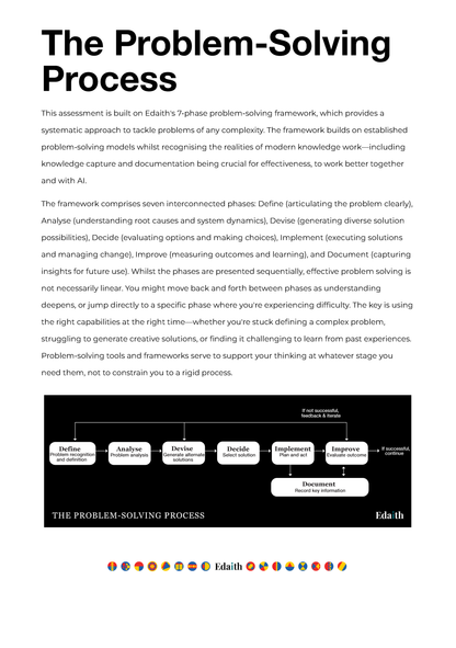 Systematic Problem-Solving Capability Profile for Individuals and Teams