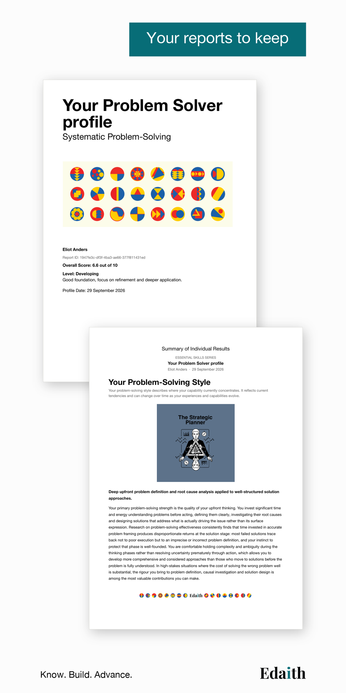 Your reports to keep: your full Problem Solver report and summary, as PDFs